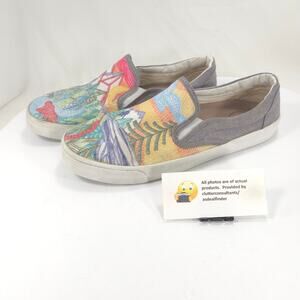 Inkkas Slip On Casual Loafer Shoe Womens Size 10 Mens Size 8 Multi Gray